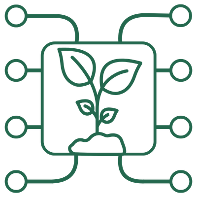 plant in computer chip icon