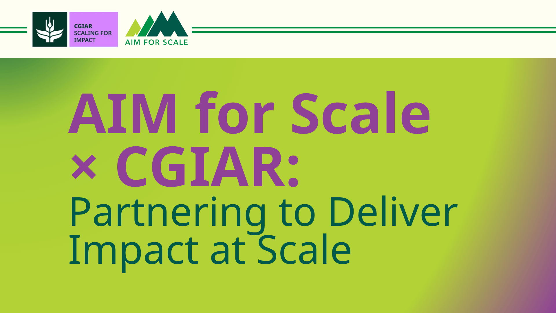 AIM for Scale × CGIAR webinar flyer